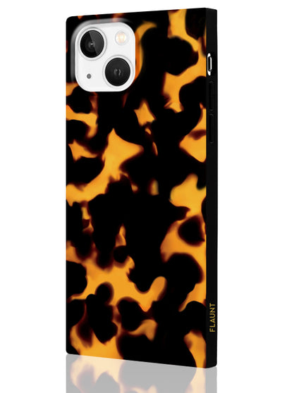 Tortoise Shell Square iPhone Case #iPhone 14 Plus + MagSafe