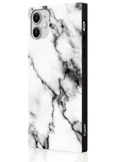 White Marble Square Phone Case #iPhone 11