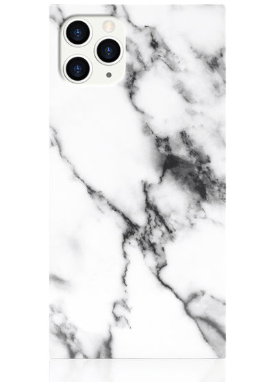 White Marble Square iPhone Case #iPhone 11 Pro