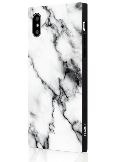 White Marble Square Phone Case #iPhone X / iPhone XS