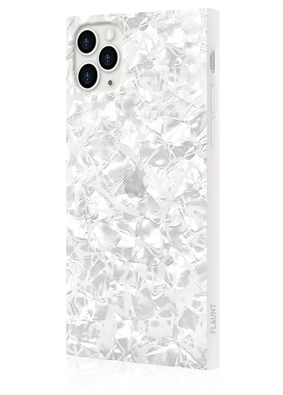 White Pearl Square iPhone Case #iPhone 11 Pro