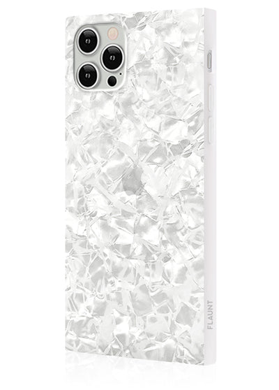 White Pearl Square iPhone Case #iPhone 12 / iPhone 12 Pro