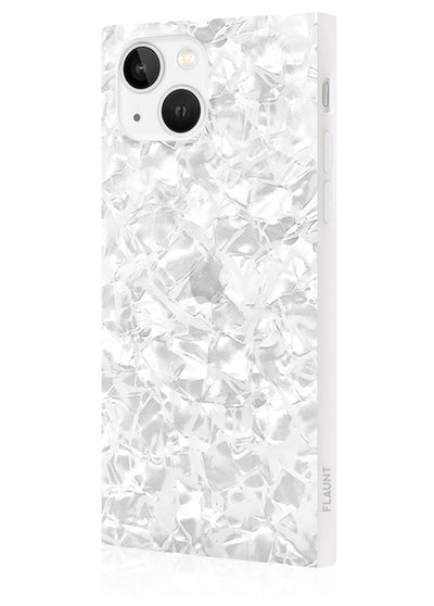 White Pearl Square iPhone Case #iPhone 13