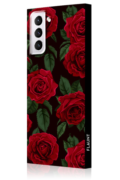 Rose Print Square Samsung Galaxy Case #Galaxy S21