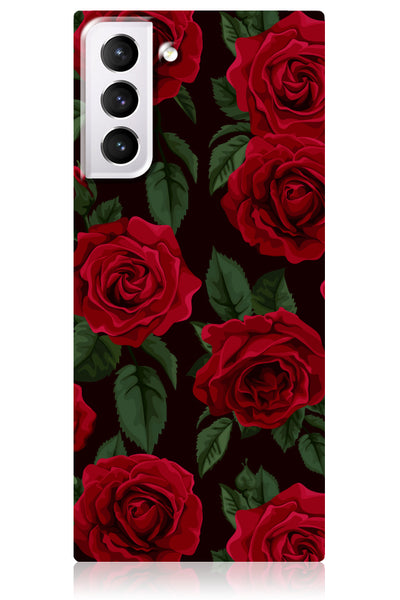 Rose Print Square Samsung Galaxy Case #Galaxy S21