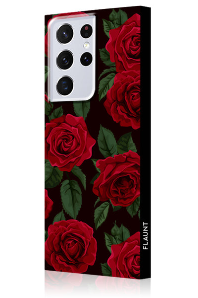 Rose Print Square Samsung Galaxy Case #Galaxy S21 Ultra