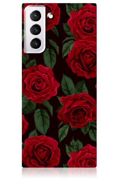 Rose Print Square Samsung Galaxy Case #Galaxy S22