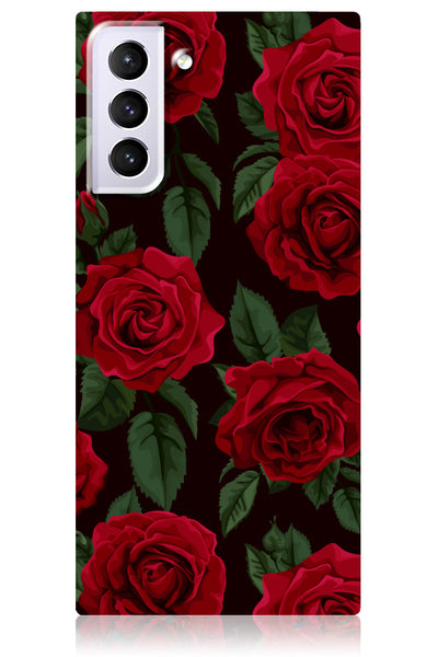 Rose Print Square Samsung Galaxy Case #Galaxy S22 Plus