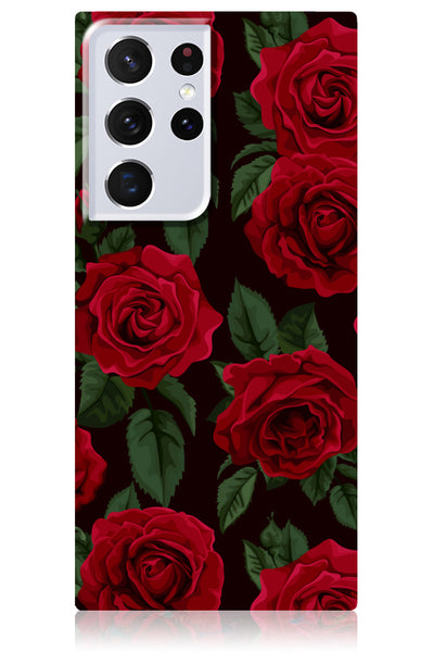 Rose Print Square Samsung Galaxy Case #Galaxy S22 Ultra