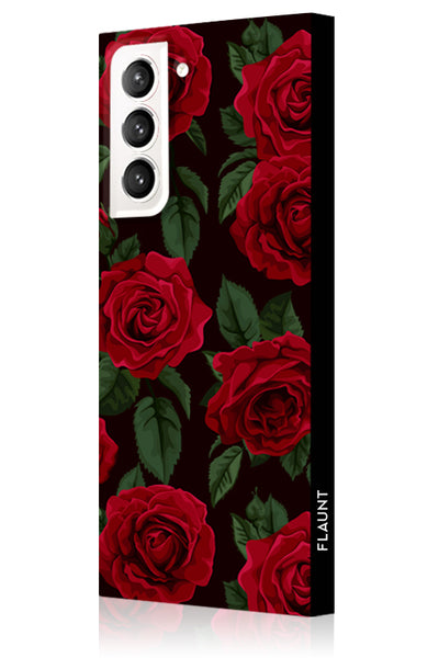 Rose Print Square Samsung Galaxy Case #Galaxy S23 Plus