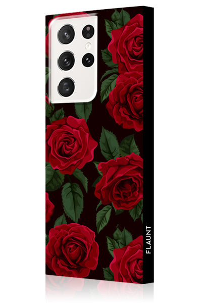 Rose Print Square Samsung Galaxy Case #Galaxy S23 Ultra