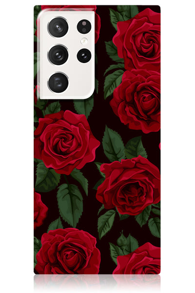Rose Print Square Samsung Galaxy Case #Galaxy S23 Ultra