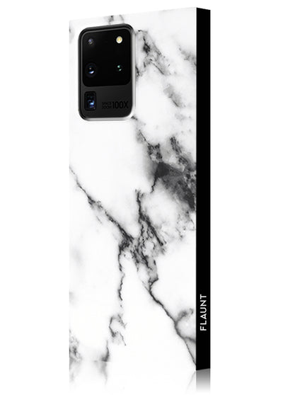 White Marble Square Samsung Galaxy Case #Galaxy S20 Ultra