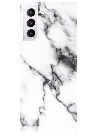 White Marble Square Samsung Galaxy Case #Galaxy S21