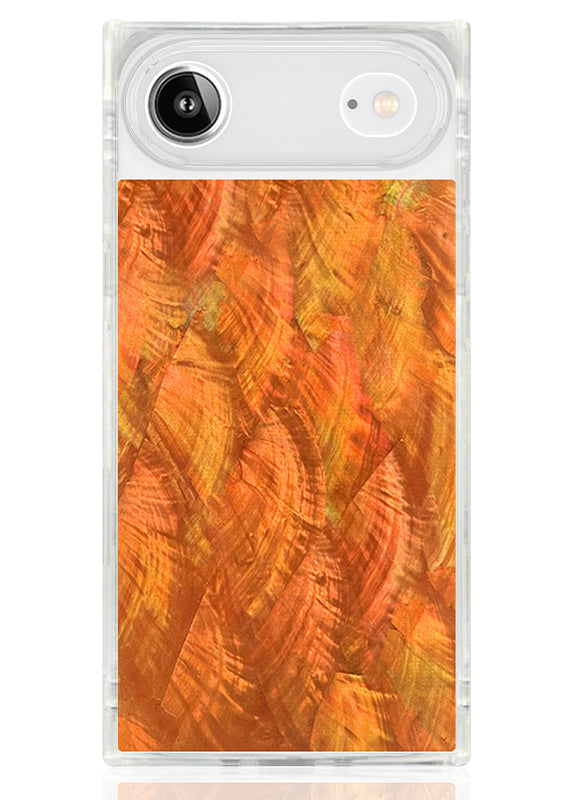 SQUARE® Orange Mother of Pearl iPhone Case