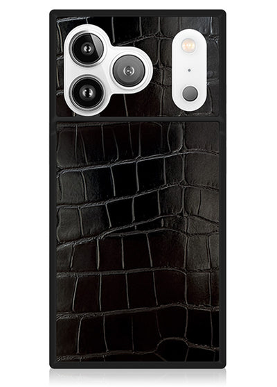 Black Crocodile Square iPhone Case #iPhone 18 Pro Max + MagSafe,iPhone 18 Pro + MagSafe