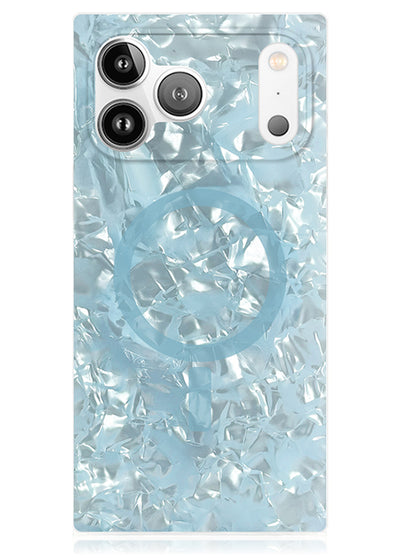 Icy Blue Pearl SQUARE iPhone Case #iPhone 18 Pro Max + MagSafe,iPhone 18 Pro + MagSafe