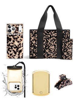 Blonde Tortoise Everyday Tote Bag Bundle Set