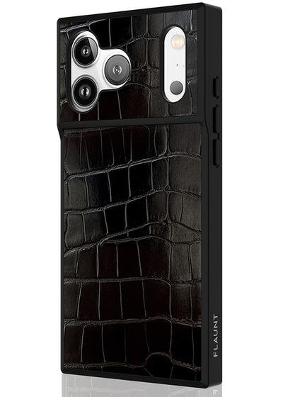 Black Crocodile Square iPhone Case #iPhone 18 Pro Max + MagSafe,iPhone 18 Pro + MagSafe