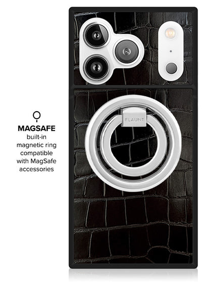 Black Crocodile Square iPhone Case #iPhone 18 Pro Max + MagSafe,iPhone 18 Pro + MagSafe