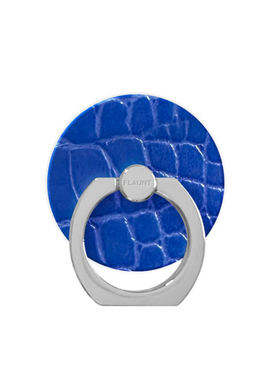 Blue Crocodile Faux Leather Phone Ring