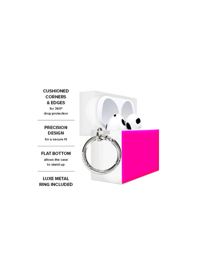 Neon Pink SQUARE AirPods Case #AirPods 1st and 2nd Gen