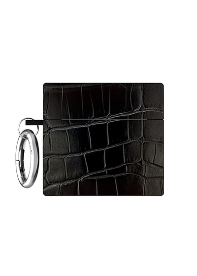 Black Crocodile SQUARE AirPods Case #AirPods 4th Gen