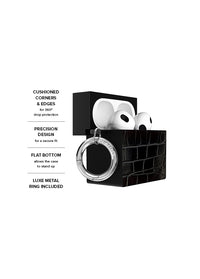["Black", "Crocodile", "SQUARE", "AirPods", "Case", "#AirPods", "4th", "Gen"]