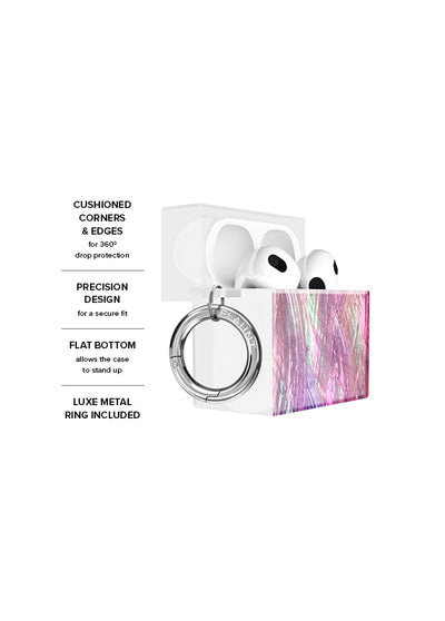 Pink Mother of Pearl SQUARE AirPods Case #AirPods 4th Gen