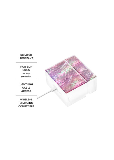 SQUARE® Pink Mother of Pearl AirPods Case