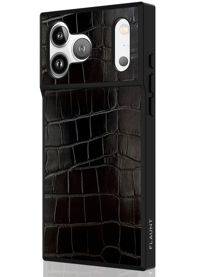 Black Crocodile Square iPhone Case #iPhone 17 Pro Max