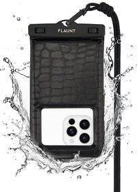 ["Black", "Crocodile", "Faux", "Leather", "Waterproof", "Floating", "Phone", "Pouch"]