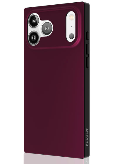 Burgundy Square iPhone Case #iPhone 17 Pro + MagSafe