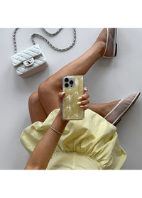 ["SQUARE®", "Butter", "Yellow", "Mother", "of", "Pearl", "iPhone", "Case"]