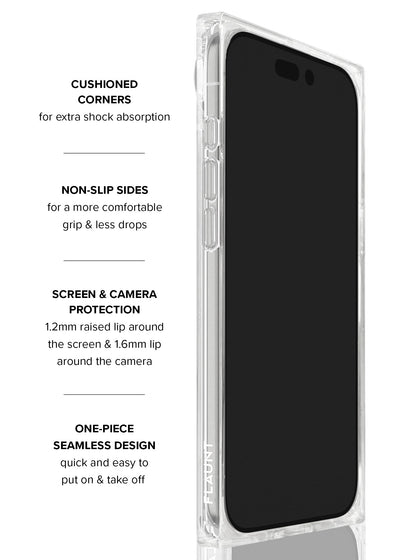 Checkered Mother of Pearl SQUARE iPhone Case #iPhone 17 Air + MagSafe