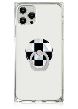 Checkered Mother of Pearl Phone Ring