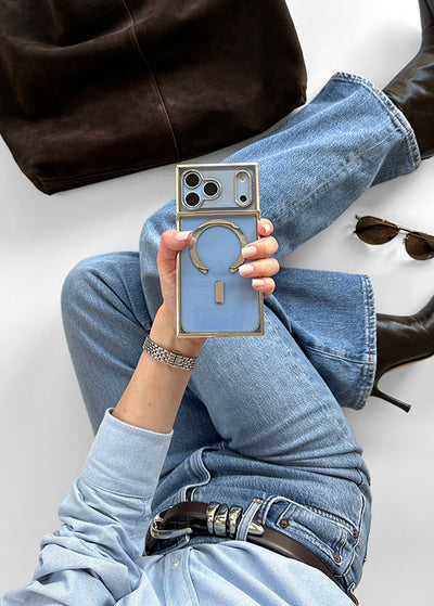 Elite Collection - SQUARE® Chromed Crystal Clear Silver iPhone Case