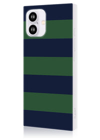 ["Navy", "&amp;", "Green", "Rugby", "Stripe", "SQUARE", "iPhone", "Case", "#iPhone", "16", "Plus"]