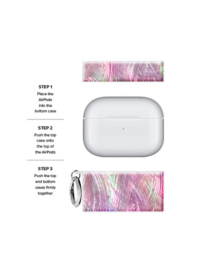 SQUARE® Pink Mother of Pearl AirPods Case