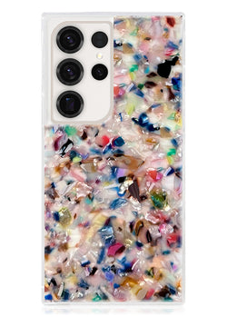 Rainbow Confetti Tortoise Shell SQUARE Galaxy Case #Samsung Galaxy S25 Ultra