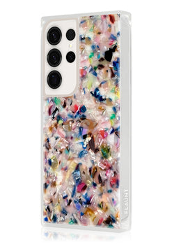 Rainbow Confetti Tortoise Shell SQUARE Galaxy Case #Samsung Galaxy S25 Ultra