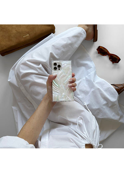 SQUARE® Geo White Mother of Pearl iPhone Case