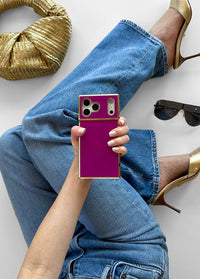 ["Elite", "Collection", "-", "SQUARE®", "Gilded", "Fuchsia", "iPhone", "Case"]