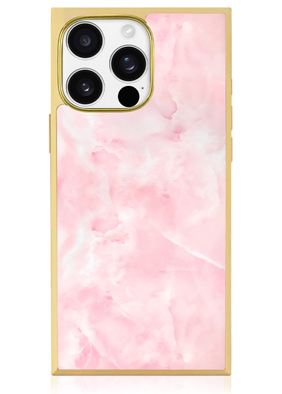 Elite Collection - SQUARE® Gilded Faux Rose Quartz iPhone Case