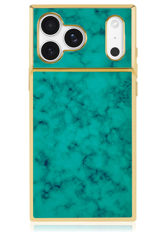 Elite Collection - SQUARE® Gilded Turquoise iPhone Case