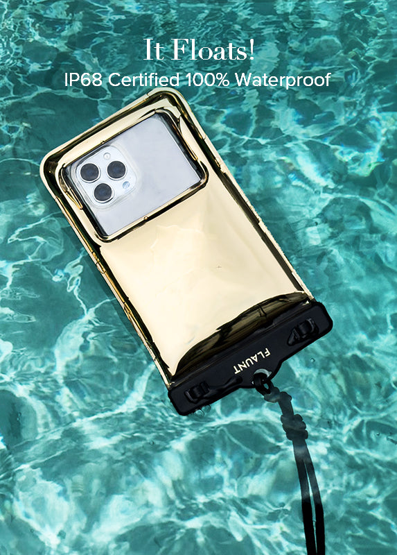 Gold Metallic Waterproof Phone Pouch - FLAUNT cases