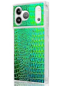 ["Green", "Crocodile", "Square", "iPhone", "Case", "#iPhone", "17", "Pro", "+", "MagSafe"]