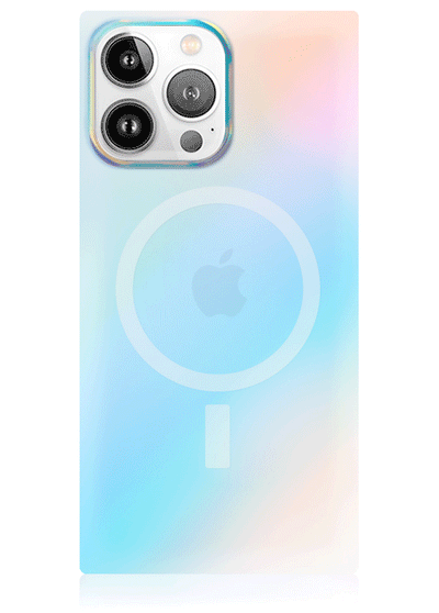 Iridescent Satin Square iPhone Case #iPhone 15 Pro Max + MagSafe