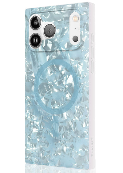 Icy Blue Pearl SQUARE iPhone Case #iPhone 17 Pro Max