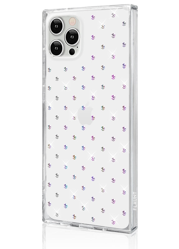 SQUARE® Iridescent Crystal Rhinestone iPhone Case | FLAUNT